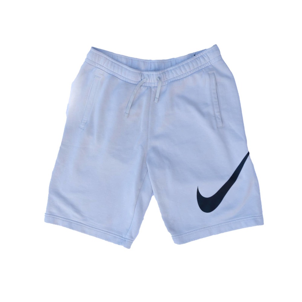 NIKE WHITE SWOOSH SWEATSHORTS WITH POCKETS SZ M